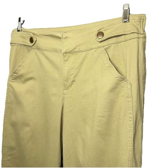 Wide Leg Mid Rise Trouser Pants Khaki Slate Green Jr 13/31 Boho BCBG Generation - Picture 2 of 9